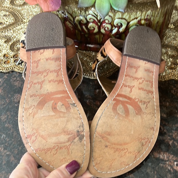 Sam Eldelman Nude Leopard Grenna Gladiator Flat Sandal Size 8 - Picture 9 of 17